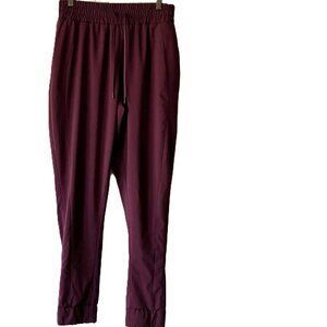 Nicole Miller Sport Jogger Pants Burgundy Wine Size Large